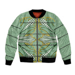 Emerald Green Khotso Mojalefa Poone Bomber Jacket Basotho Khotso Blanket Inspired