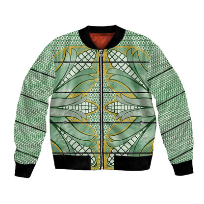 Emerald Green Khotso Mojalefa Poone Bomber Jacket Basotho Khotso Blanket Inspired