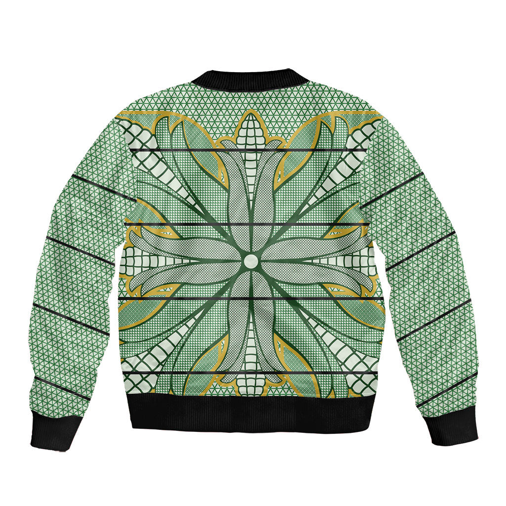 Emerald Green Khotso Mojalefa Poone Bomber Jacket Basotho Khotso Blanket Inspired