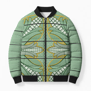 Emerald Green Khotso Mojalefa Poone Bomber Puffer Jacket Basotho Khotso Blanket Inspired