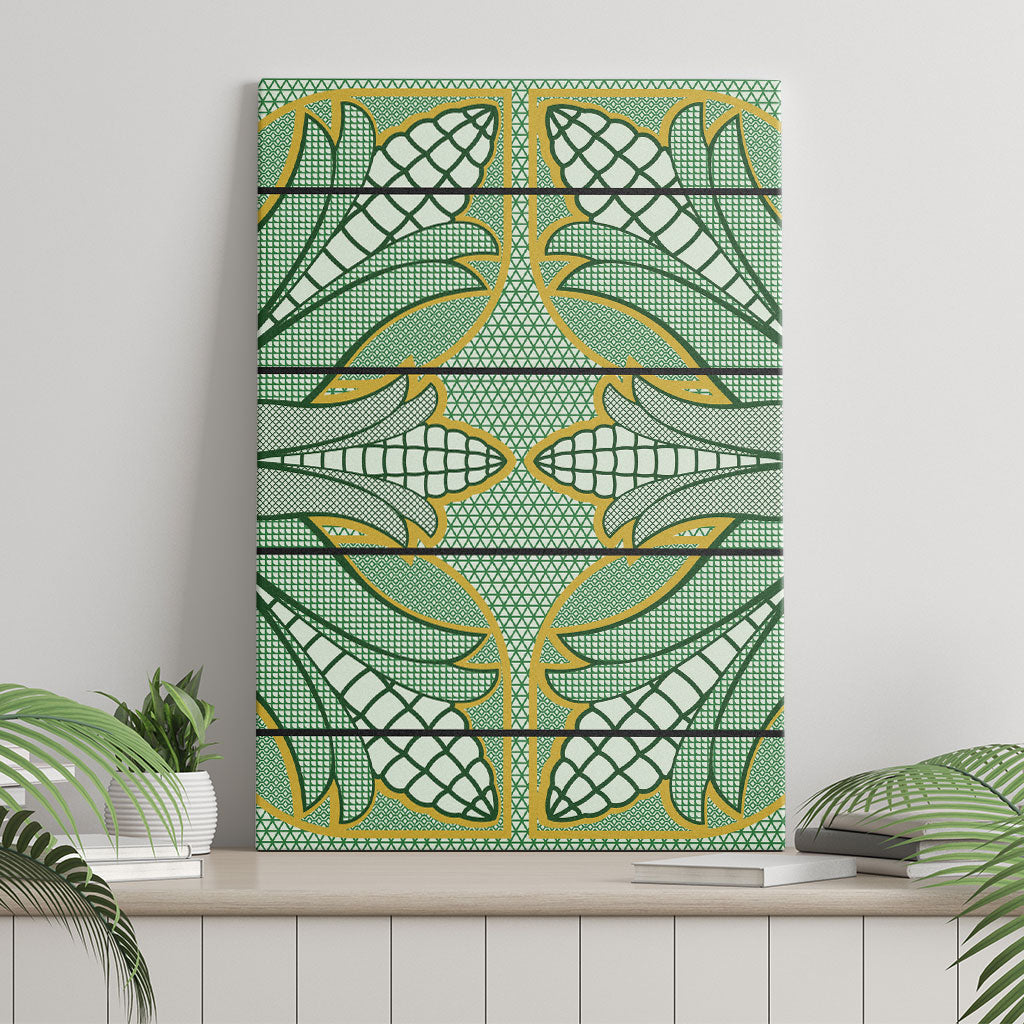 Emerald Green Khotso Mojalefa Poone Canvas Wall Art Basotho Khotso Blanket Inspired