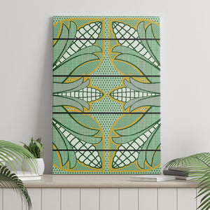Emerald Green Khotso Mojalefa Poone Canvas Wall Art Basotho Khotso Blanket Inspired