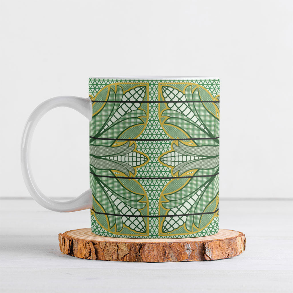 Emerald Green Khotso Mojalefa Poone Ceramic Mug Basotho Khotso Blanket Inspired