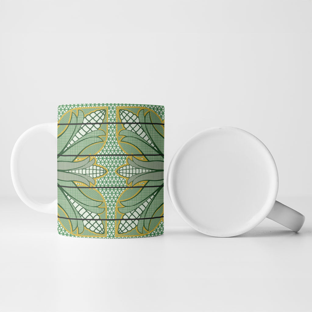 Emerald Green Khotso Mojalefa Poone Ceramic Mug Basotho Khotso Blanket Inspired