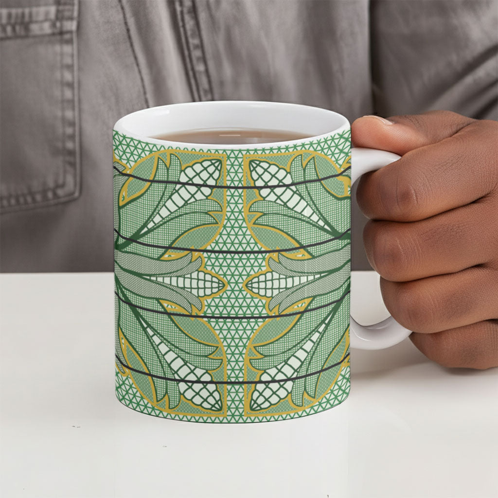 Emerald Green Khotso Mojalefa Poone Ceramic Mug Basotho Khotso Blanket Inspired