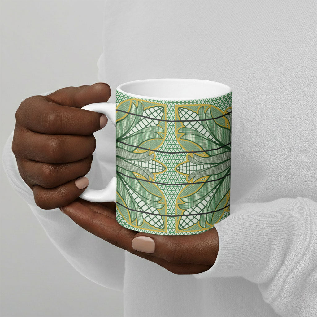 Emerald Green Khotso Mojalefa Poone Ceramic Mug Basotho Khotso Blanket Inspired
