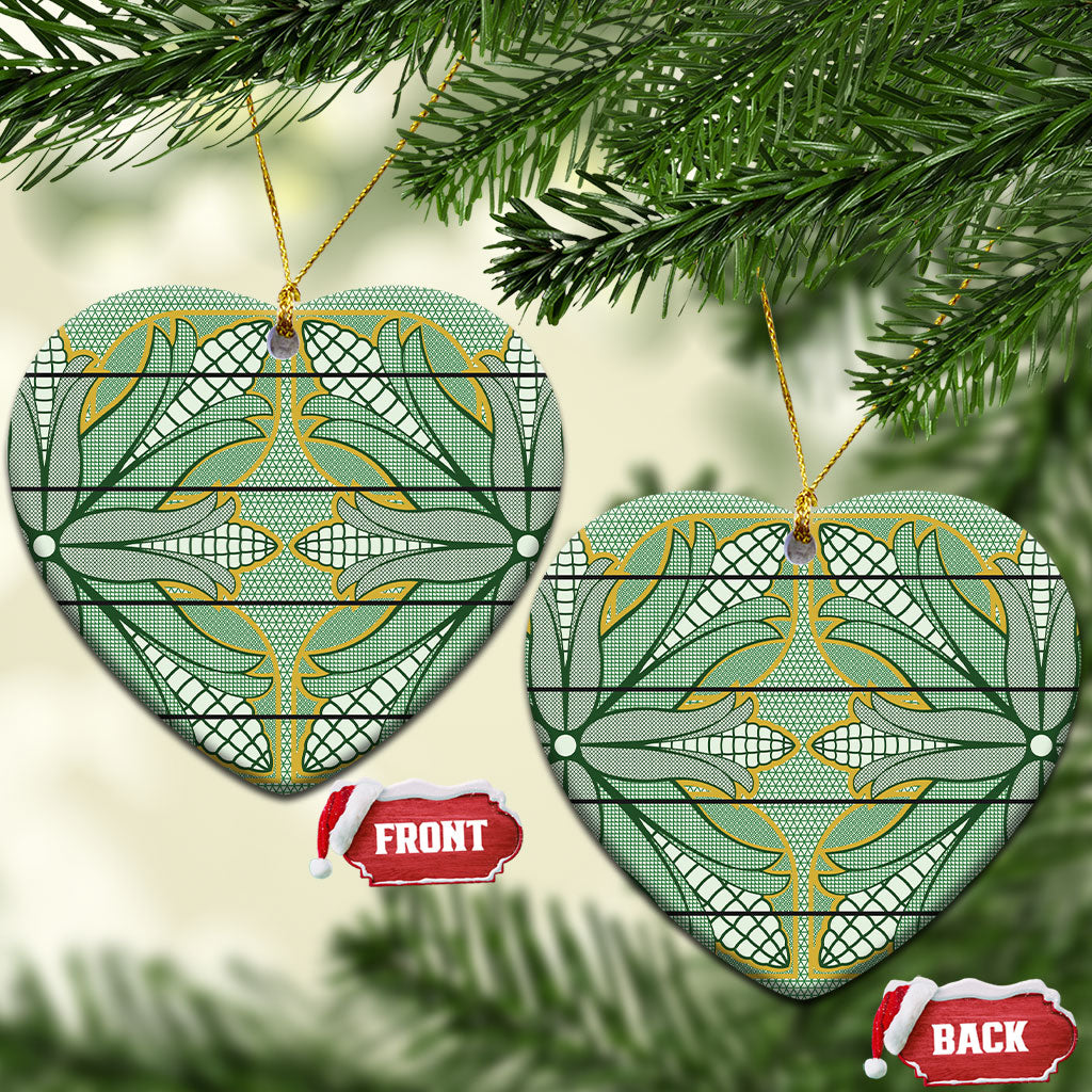 Emerald Green Khotso Mojalefa Poone Ceramic Ornament Basotho Khotso Blanket Inspired