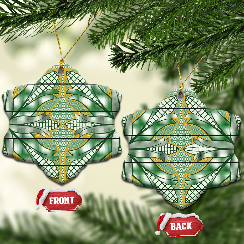 Emerald Green Khotso Mojalefa Poone Ceramic Ornament Basotho Khotso Blanket Inspired