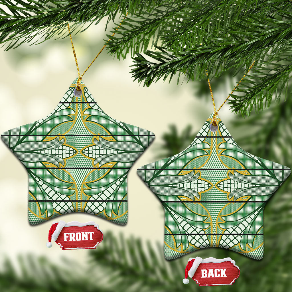 Emerald Green Khotso Mojalefa Poone Ceramic Ornament Basotho Khotso Blanket Inspired