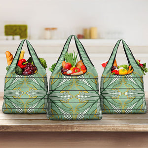 Emerald Green Khotso Mojalefa Poone Grocery Bag Basotho Khotso Blanket Inspired