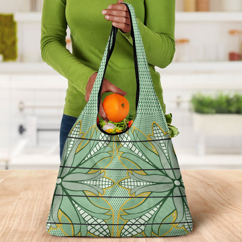 Emerald Green Khotso Mojalefa Poone Grocery Bag Basotho Khotso Blanket Inspired