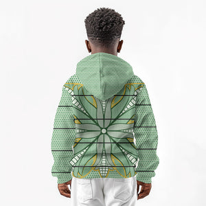 Emerald Green Khotso Mojalefa Poone Kid Hoodie Basotho Khotso Blanket Inspired