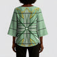Emerald Green Khotso Mojalefa Poone Kimono Sleeve Blouse Basotho Khotso Blanket Inspired