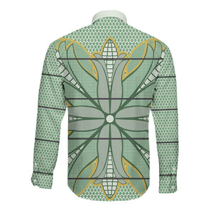 Emerald Green Khotso Mojalefa Poone Long Sleeve Button Shirt Basotho Khotso Blanket Inspired