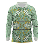 Emerald Green Khotso Mojalefa Poone Long Sleeve Polo Shirt Basotho Khotso Blanket Inspired