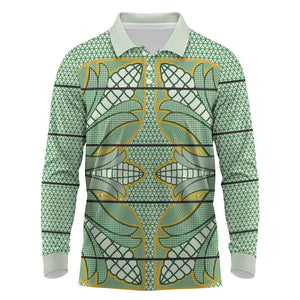 Emerald Green Khotso Mojalefa Poone Long Sleeve Polo Shirt Basotho Khotso Blanket Inspired