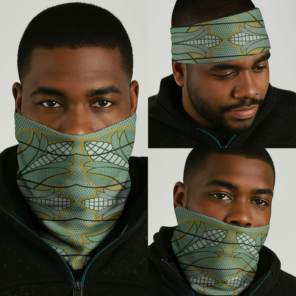 Emerald Green Khotso Mojalefa Poone Neck Gaiter Basotho Khotso Blanket Inspired