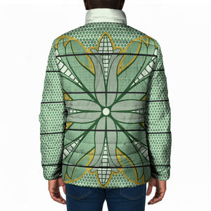 Emerald Green Khotso Mojalefa Poone Padded Jacket Basotho Khotso Blanket Inspired