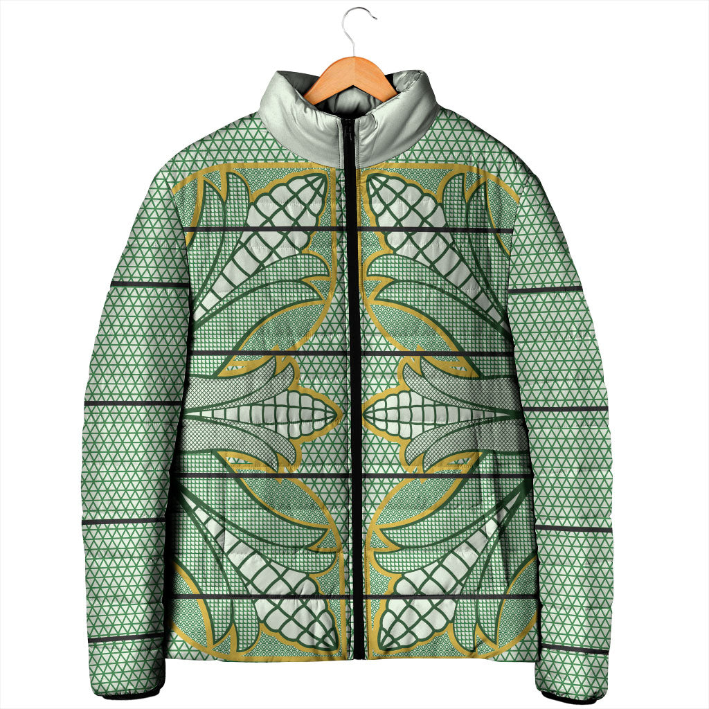 Emerald Green Khotso Mojalefa Poone Padded Jacket Basotho Khotso Blanket Inspired