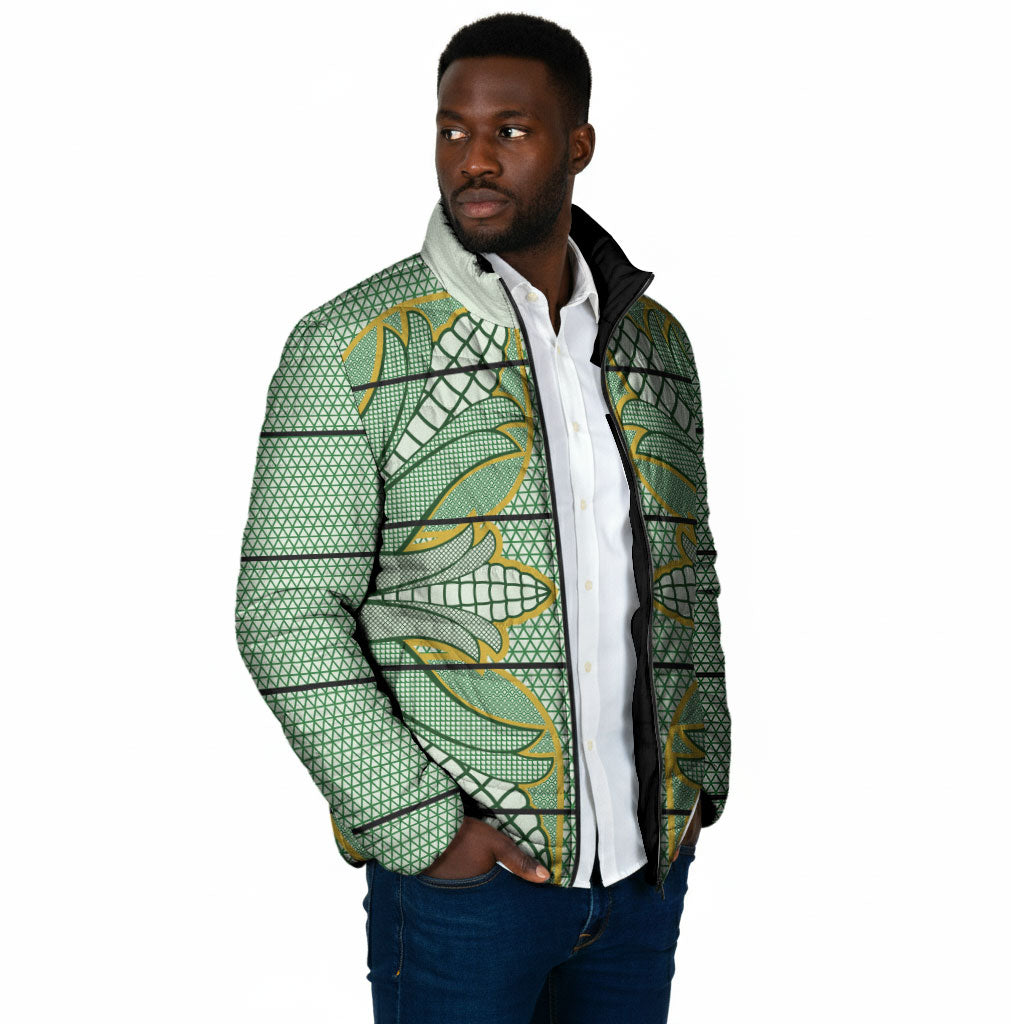 Emerald Green Khotso Mojalefa Poone Padded Jacket Basotho Khotso Blanket Inspired
