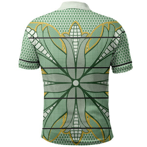Emerald Green Khotso Mojalefa Poone Polo Shirt Basotho Khotso Blanket Inspired