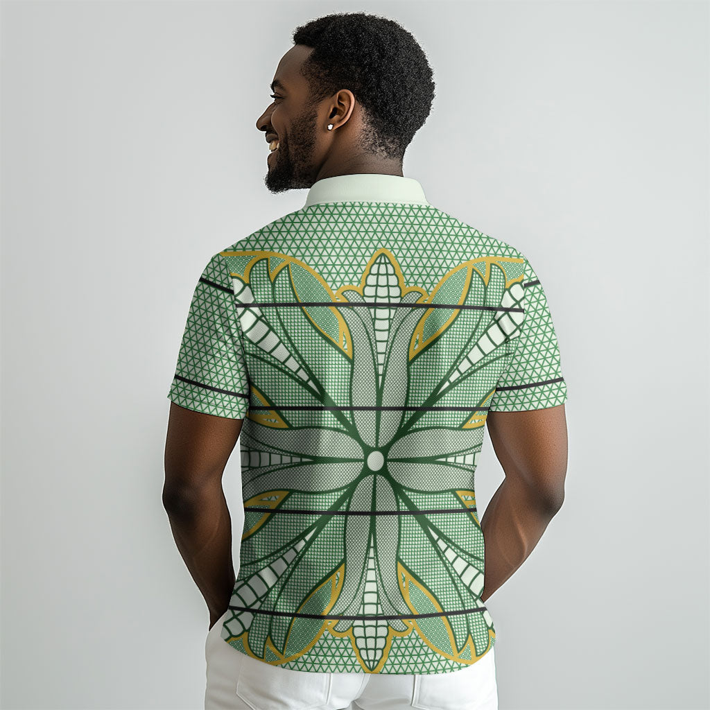 Emerald Green Khotso Mojalefa Poone Polo Shirt Basotho Khotso Blanket Inspired