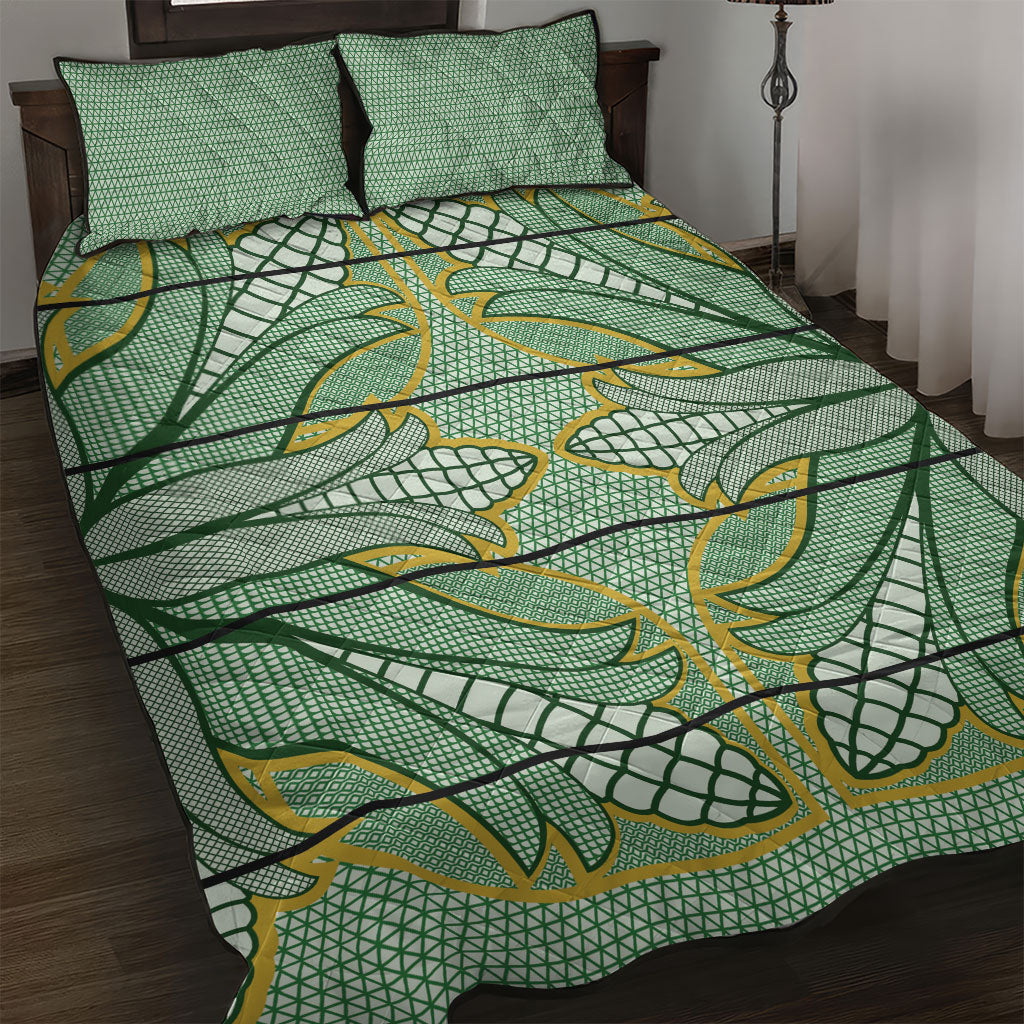 Emerald Green Khotso Mojalefa Poone Quilt Bed Set Basotho Khotso Blanket Inspired