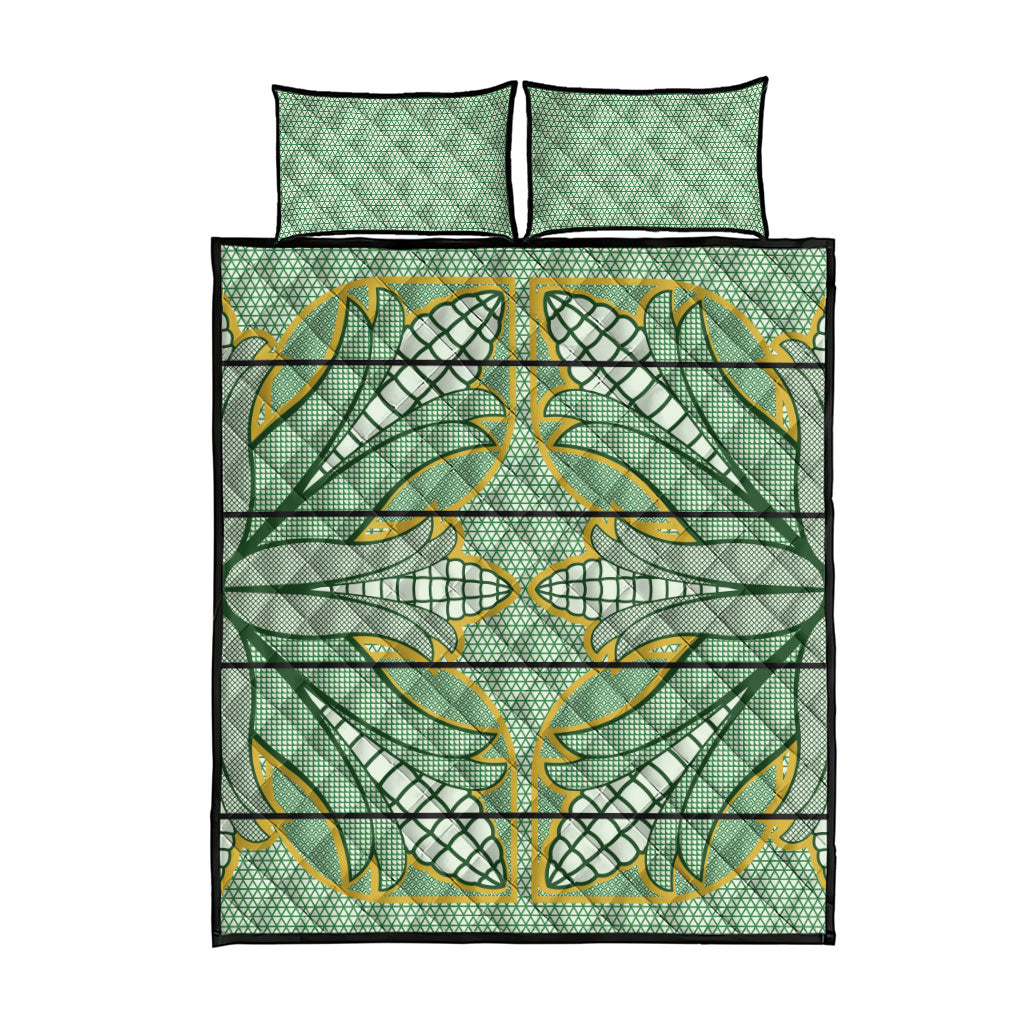 Emerald Green Khotso Mojalefa Poone Quilt Bed Set Basotho Khotso Blanket Inspired