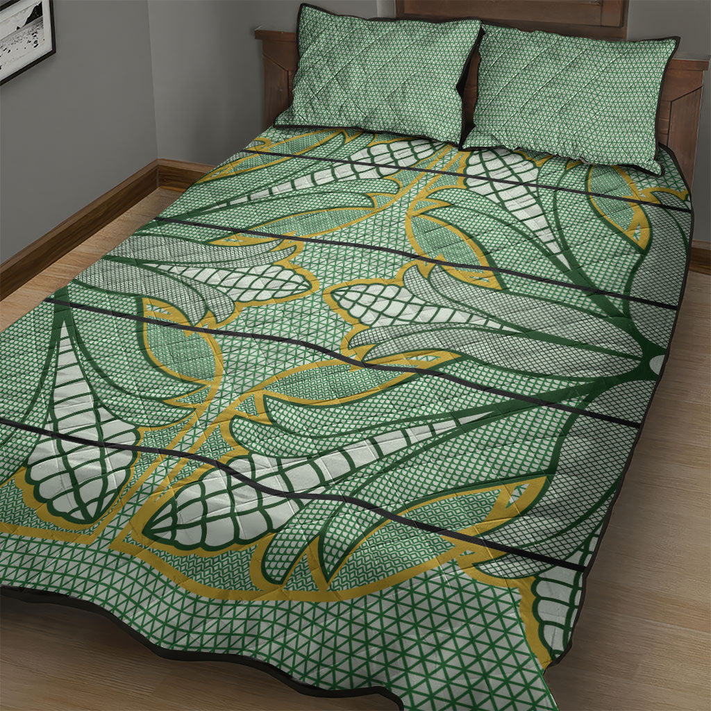 Emerald Green Khotso Mojalefa Poone Quilt Bed Set Basotho Khotso Blanket Inspired