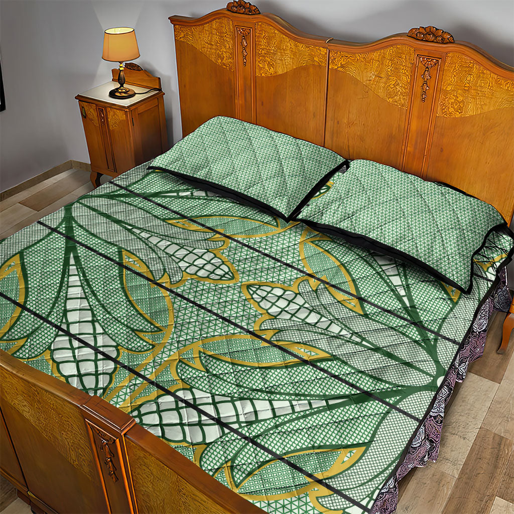 Emerald Green Khotso Mojalefa Poone Quilt Bed Set Basotho Khotso Blanket Inspired