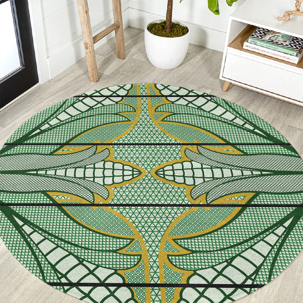 Emerald Green Khotso Mojalefa Poone Round Carpet Basotho Khotso Blanket Inspired
