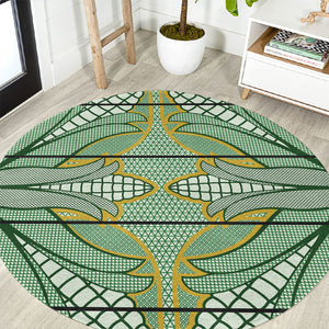 Emerald Green Khotso Mojalefa Poone Round Carpet Basotho Khotso Blanket Inspired