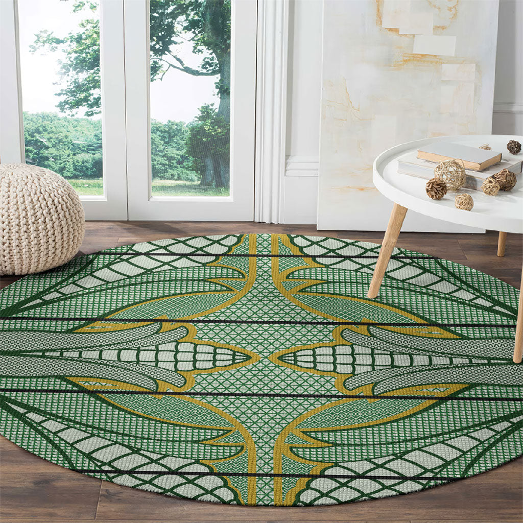 Emerald Green Khotso Mojalefa Poone Round Carpet Basotho Khotso Blanket Inspired