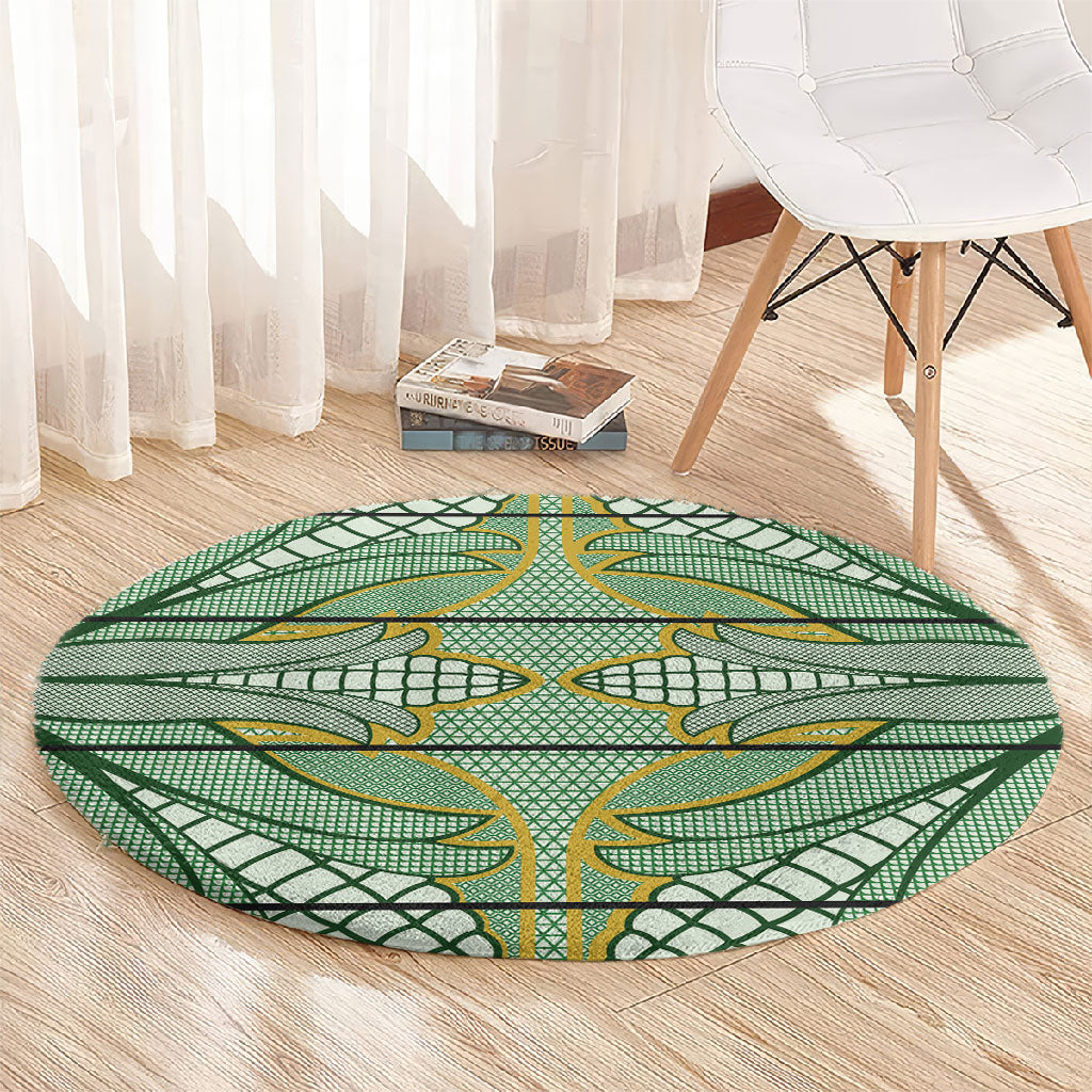 Emerald Green Khotso Mojalefa Poone Round Carpet Basotho Khotso Blanket Inspired