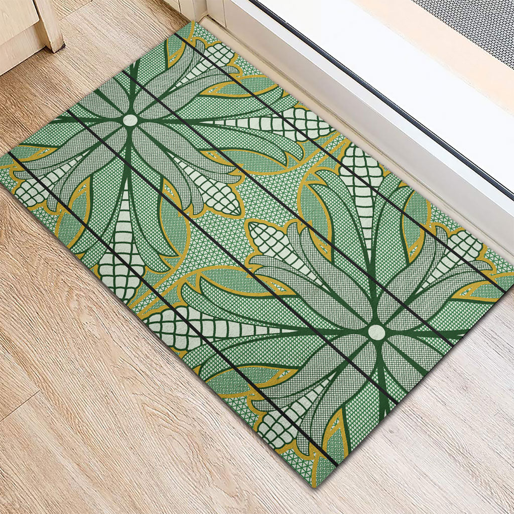 Emerald Green Khotso Mojalefa Poone Rubber Doormat Basotho Khotso Blanket Inspired