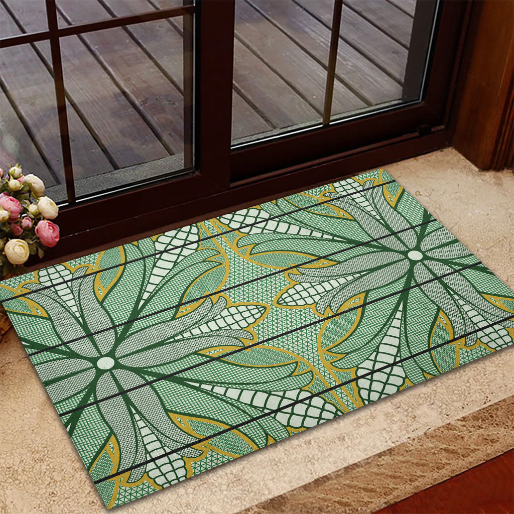 Emerald Green Khotso Mojalefa Poone Rubber Doormat Basotho Khotso Blanket Inspired