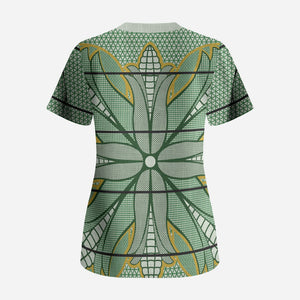 Emerald Green Khotso Mojalefa Poone Scrub Top Basotho Khotso Blanket Inspired