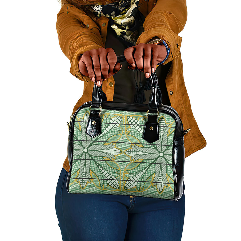Emerald Green Khotso Mojalefa Poone Shoulder Handbag Basotho Khotso Blanket Inspired