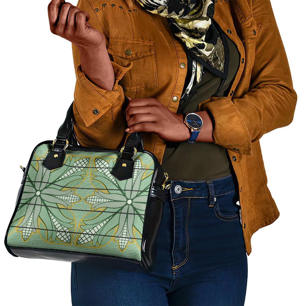Emerald Green Khotso Mojalefa Poone Shoulder Handbag Basotho Khotso Blanket Inspired