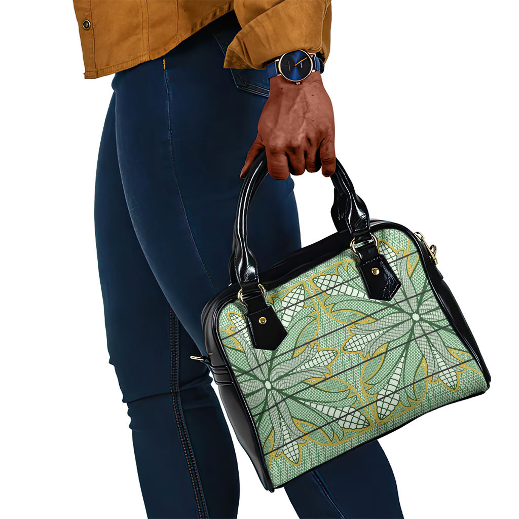 Emerald Green Khotso Mojalefa Poone Shoulder Handbag Basotho Khotso Blanket Inspired