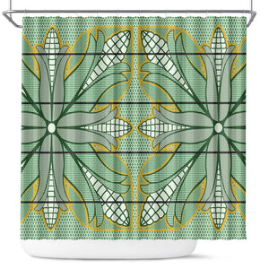 Emerald Green Khotso Mojalefa Poone Shower Curtain Basotho Khotso Blanket Inspired