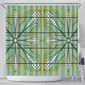 Emerald Green Khotso Mojalefa Poone Shower Curtain Basotho Khotso Blanket Inspired
