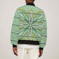 Emerald Green Khotso Mojalefa Poone Sleeve Zip Bomber Jacket Basotho Khotso Blanket Inspired
