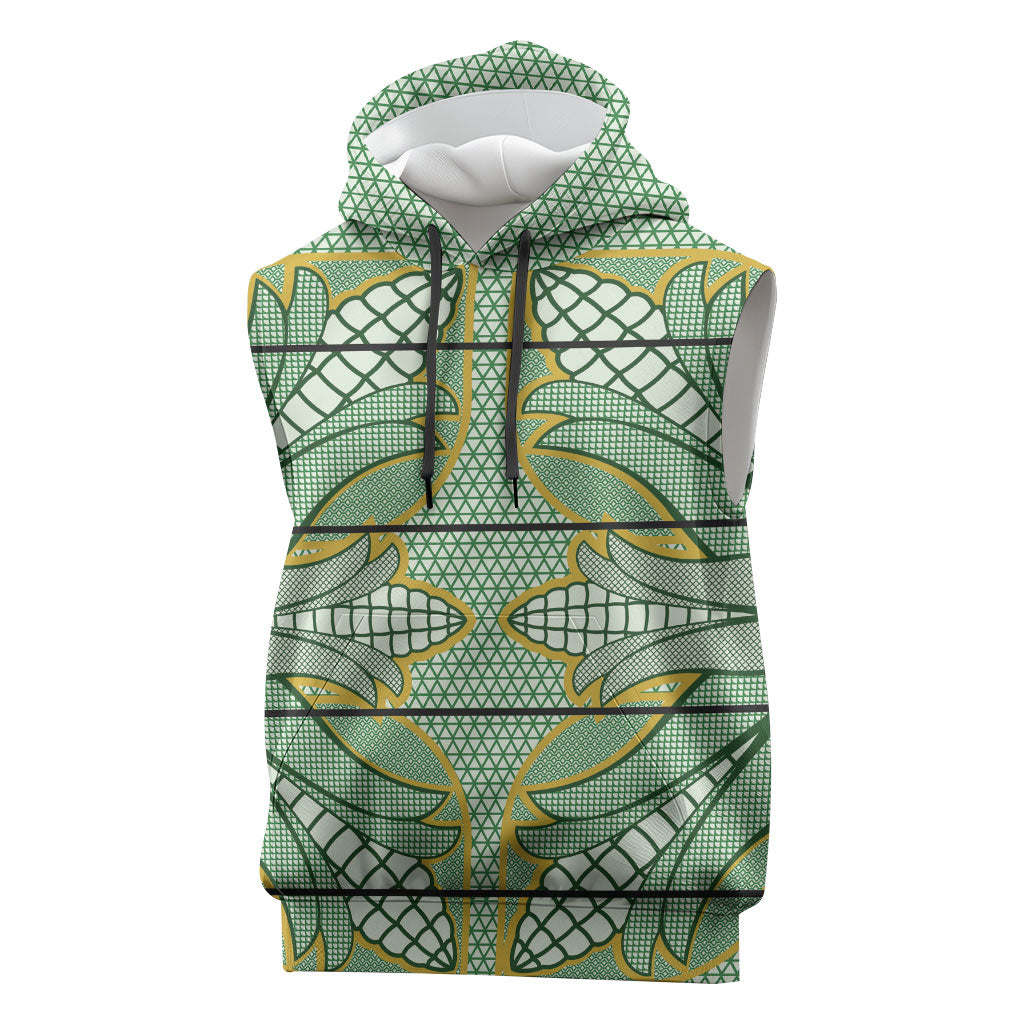 Emerald Green Khotso Mojalefa Poone Sleeveless Hoodie Basotho Khotso Blanket Inspired