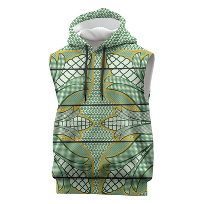 Emerald Green Khotso Mojalefa Poone Sleeveless Hoodie Basotho Khotso Blanket Inspired