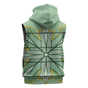 Emerald Green Khotso Mojalefa Poone Sleeveless Hoodie Basotho Khotso Blanket Inspired