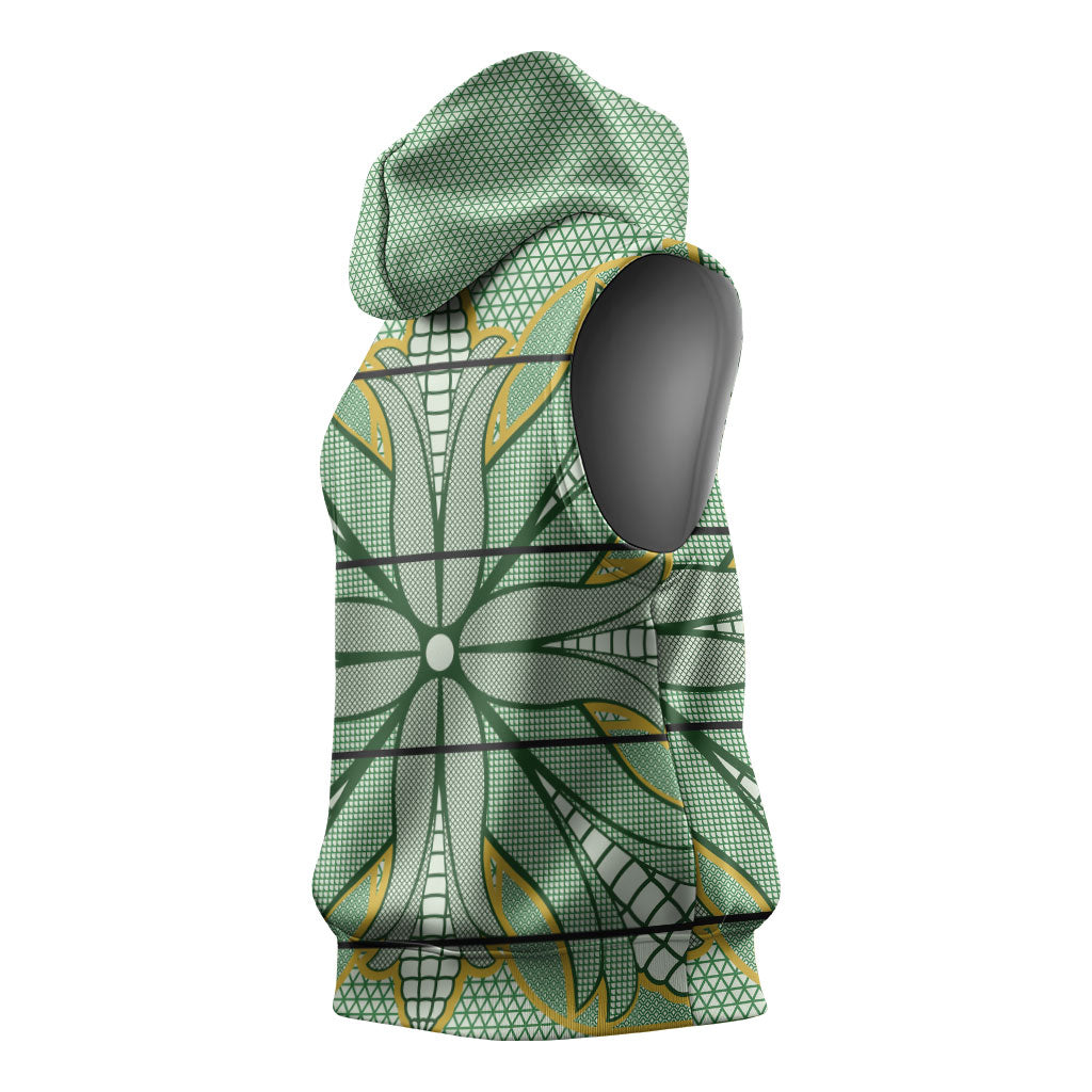 Emerald Green Khotso Mojalefa Poone Sleeveless Hoodie Basotho Khotso Blanket Inspired