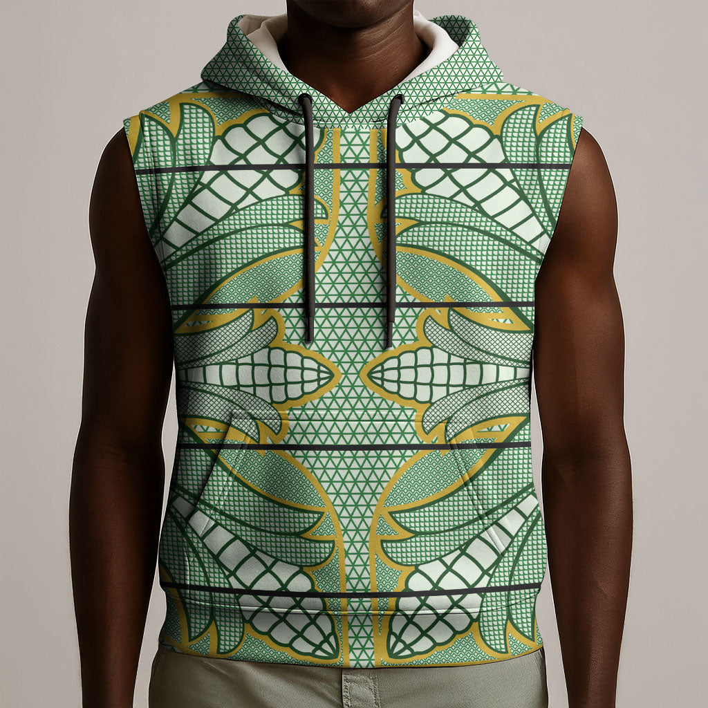 Emerald Green Khotso Mojalefa Poone Sleeveless Hoodie Basotho Khotso Blanket Inspired