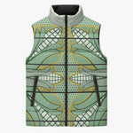 Emerald Green Khotso Mojalefa Poone Sleeveless Puffer Jacket Basotho Khotso Blanket Inspired
