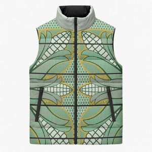 Emerald Green Khotso Mojalefa Poone Sleeveless Puffer Jacket Basotho Khotso Blanket Inspired